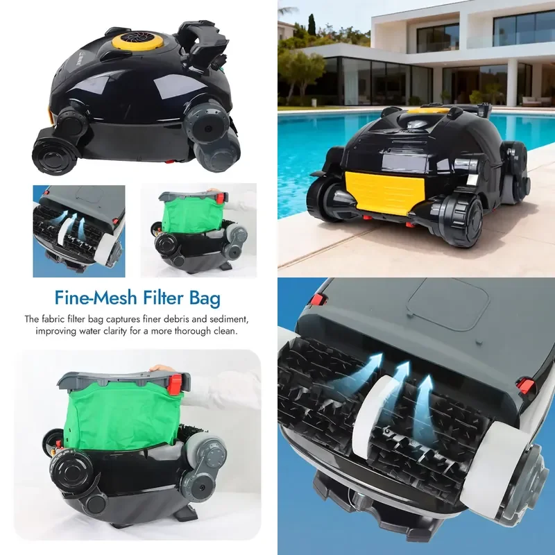 STROVAN Cordless Robotic Pool Vacuum Cleaner Cleaning Robot Automatic High Efficiency Rechargeable Battery for Public