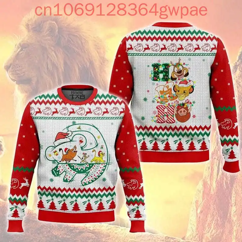 Disney Christmas Rafiki Ugly Men and Women Sweater the Lion King Christmas Sweater Matching Family Merry Christmas Holiday