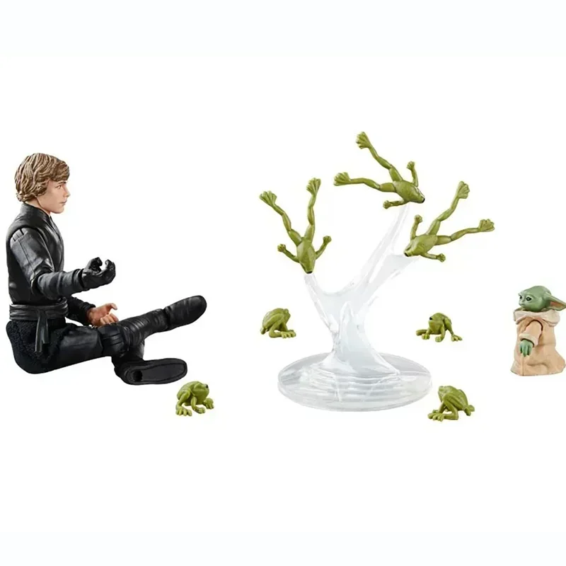 Star Wars Luke Skywalker & Grogu The Of Boba Fett Black Series Baby Yoda Action Figure Model Room Decoration Cartoon Kid Toy Gif