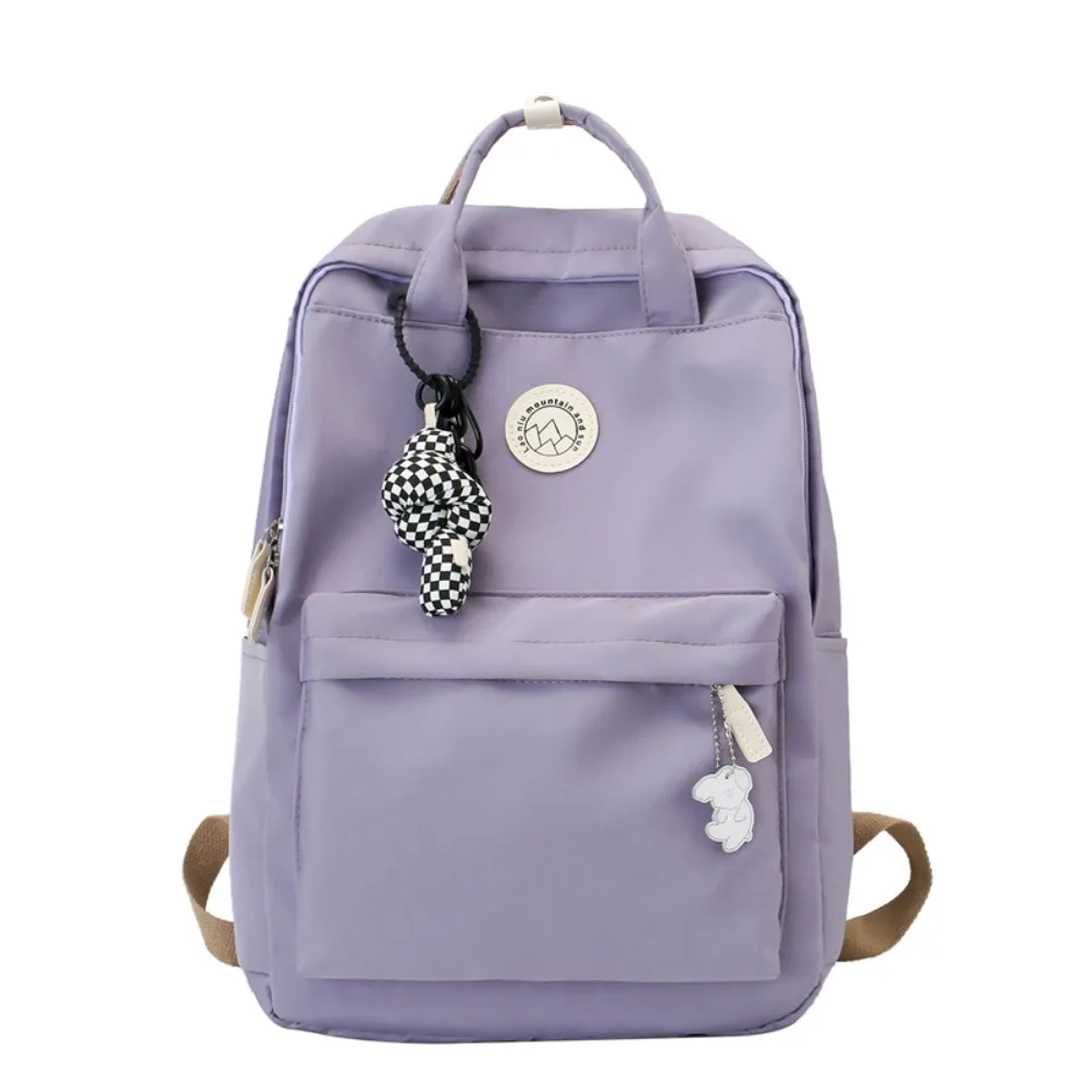 Fashion Waterproof Women Backpack Nylon Large Capacity Travel Backpack Ergonomic Solid Color School Bag School Use