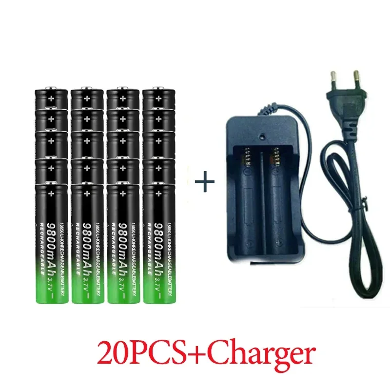 2024 CE KC18650 Battery Rechargeable Battery 3.7V9800mAh+Charger Capacity Li-ionRechargeableBattery for Screwdriver Calculator