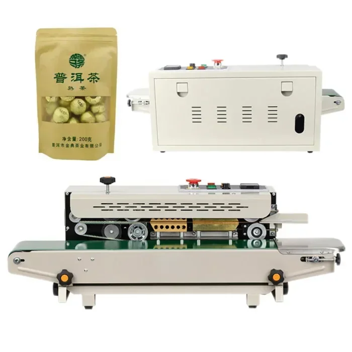 

FRD-1000 Dry Ink Roller Continuous Heat Sealing Bag Machine Dry Ink Roller Plastic Bags Sealing Machine Date Printer