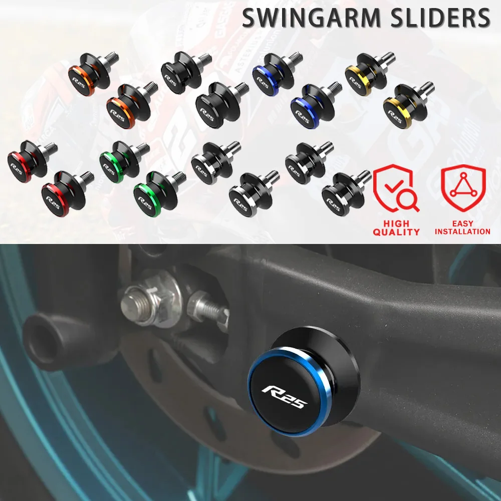 

Motorcycles Accessories 6MM Swingarm Spools Stand Screws Swingarm Sliders For YAMAHA YZF R25 YZF-R25 2014 - 2020 2021 2022 2023