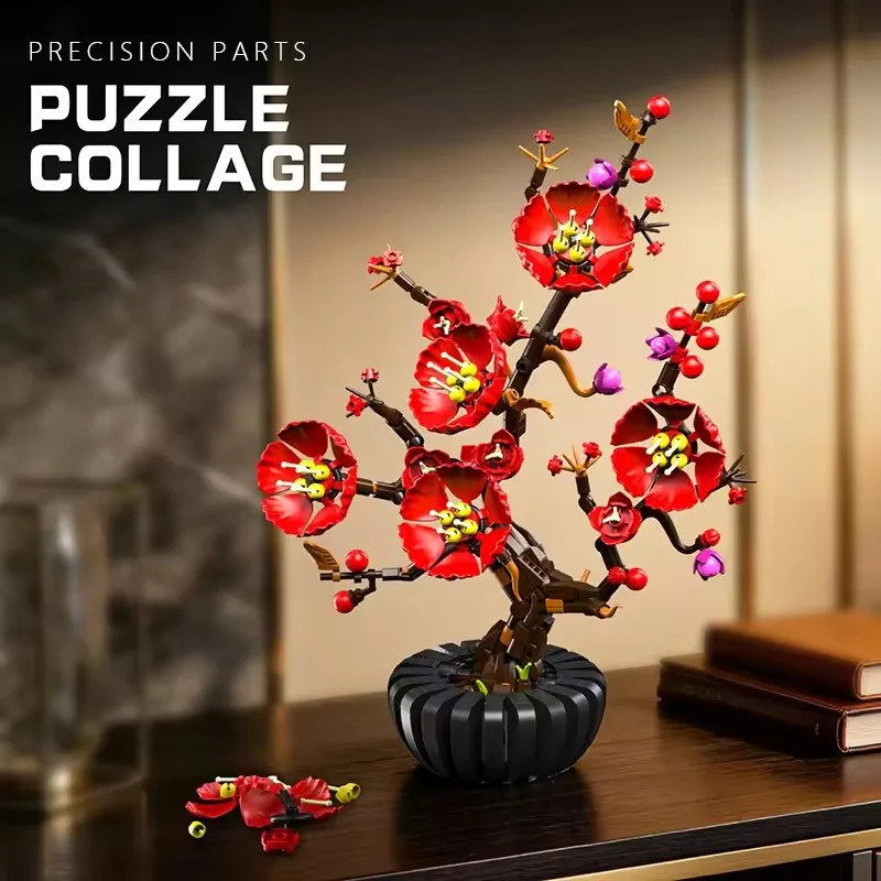 

Новый конструктор «Цветущая слива»: коллекционный набор для сборки, цветочный бонсай, украшение для дома, игрушки-кирпичики для детей и взрослых