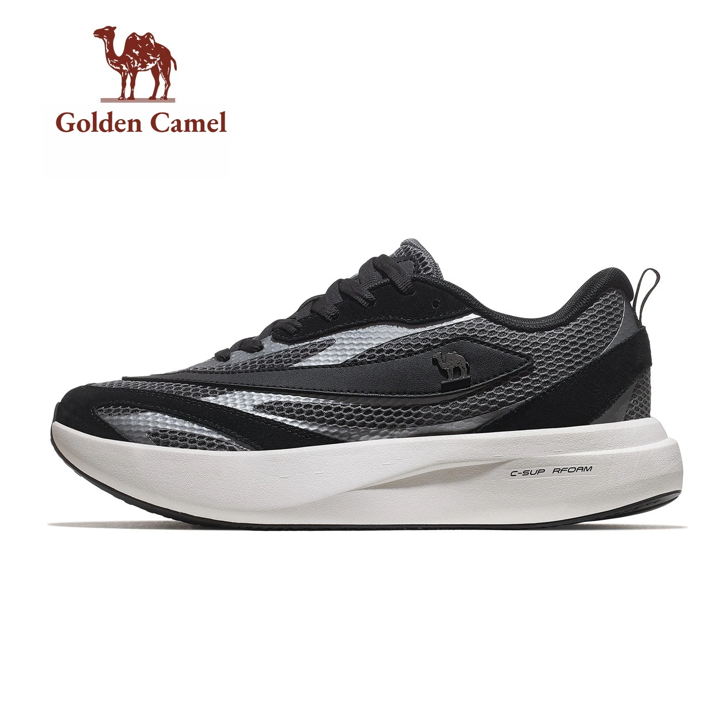 Golden Camel Men Running Shoes Cushion CARBON-FIBER PLATE Mesh Trainers Lightweight Femme Running Shoes Lace Up Outdoor Sneaker