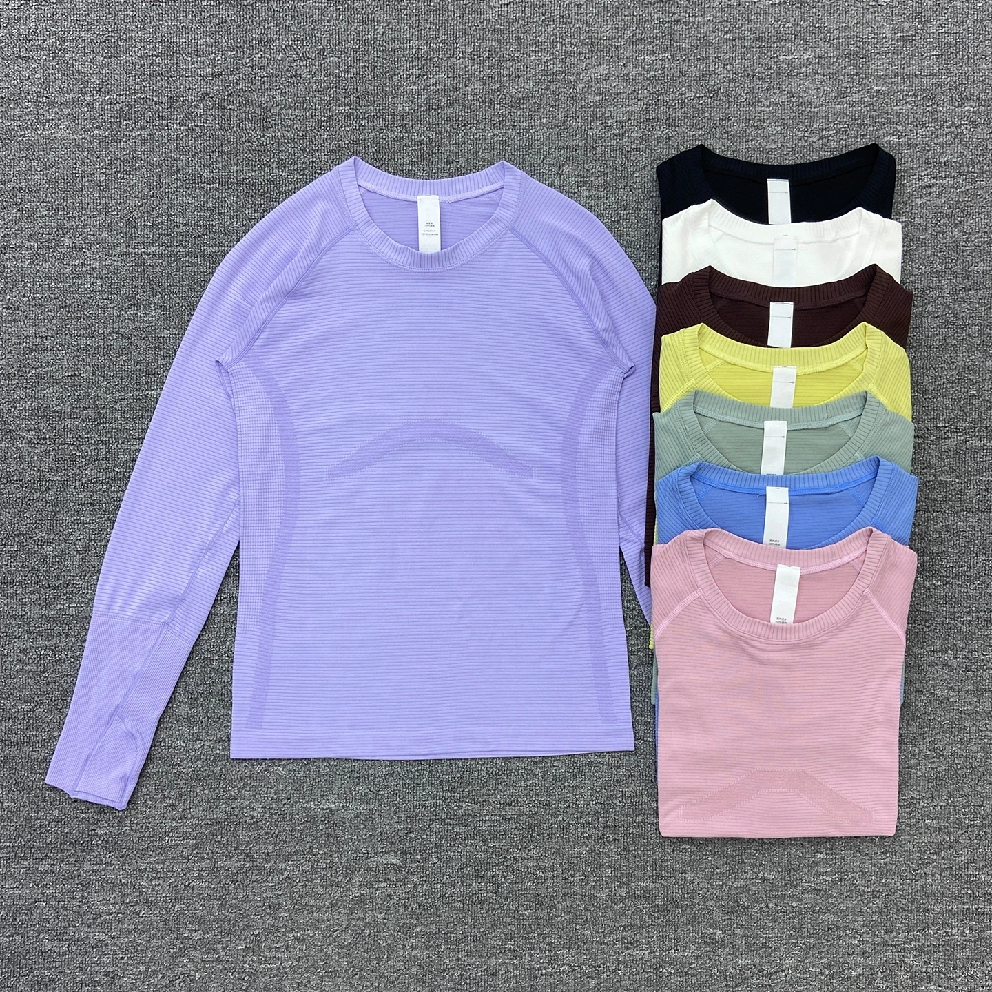 Women's Slim Fit Long Sleeve Yoga Sports Top Breathable Stretch Seamless Pilates Training T-Shirt Fitness Running Shirt T-shirt