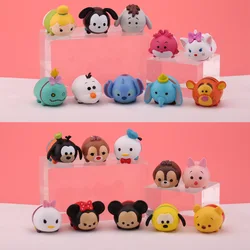 3.5cm 10pcs/Lot Disney Cartoon Tsum Mickey Stitch Dumbo Goofy dog The Cheshire cat Suitcase Collection Model Doll