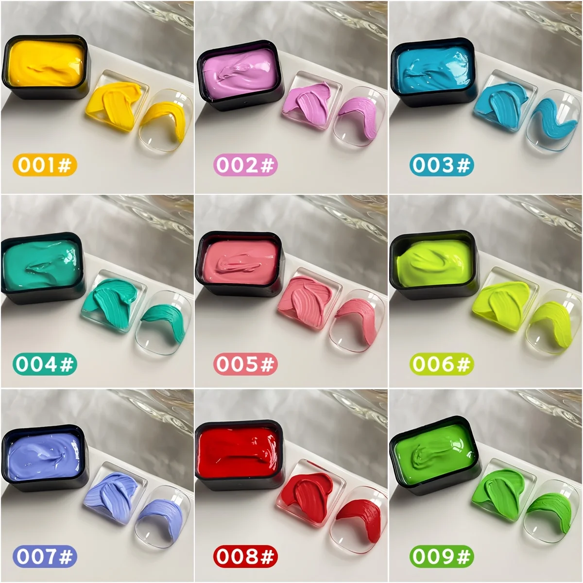 9-kleuren zomerromantiek olieverfschilderij lijm dopamine kleurpakken, duurzame vaste gelolie, hoogglans meerkleurige vaste gelolie,