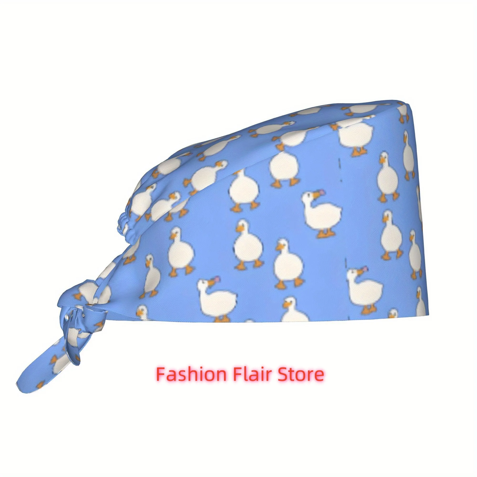 Cute Kawaii Chonky Chibi Duck Gooe Unisex Work Cap Adjustable Lightweight with Lace Up Desig Dust Proof Suitable for Nurses and