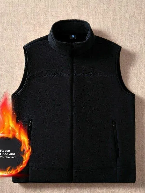 

Мужской теплый жилет на подкладке Fce, свободно тканый жакет для среднего возраста и ly in Winter, круглая молния