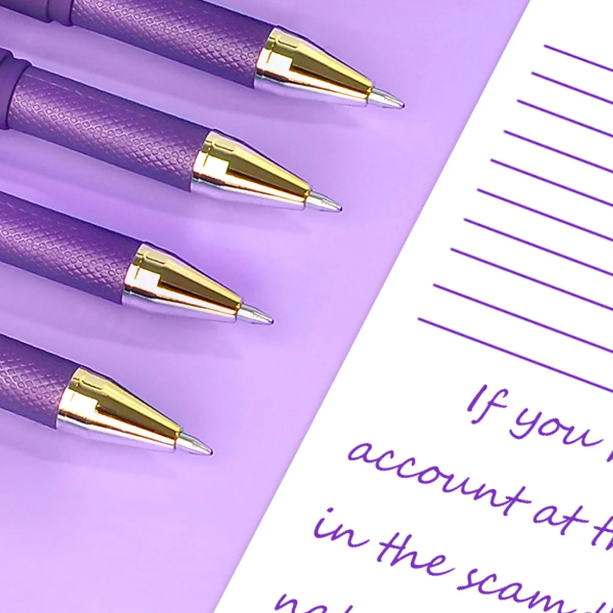 3/6/12pcs Creative Purple Gel Pen 0.7mm Smooth Writing Student Art Drawing Pen for School and Office Use