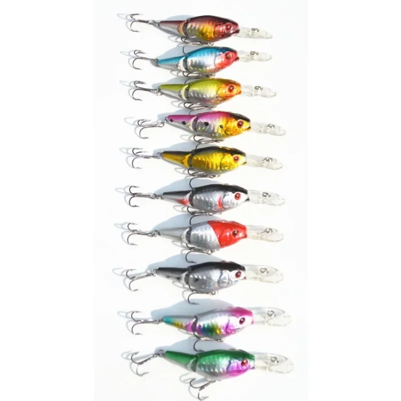 Hook Tip Sharp New Color Sea Fishing Bait Mino Simulation Fish Lua 2 Section Long Tongue Small Fat 9cm/10.5g