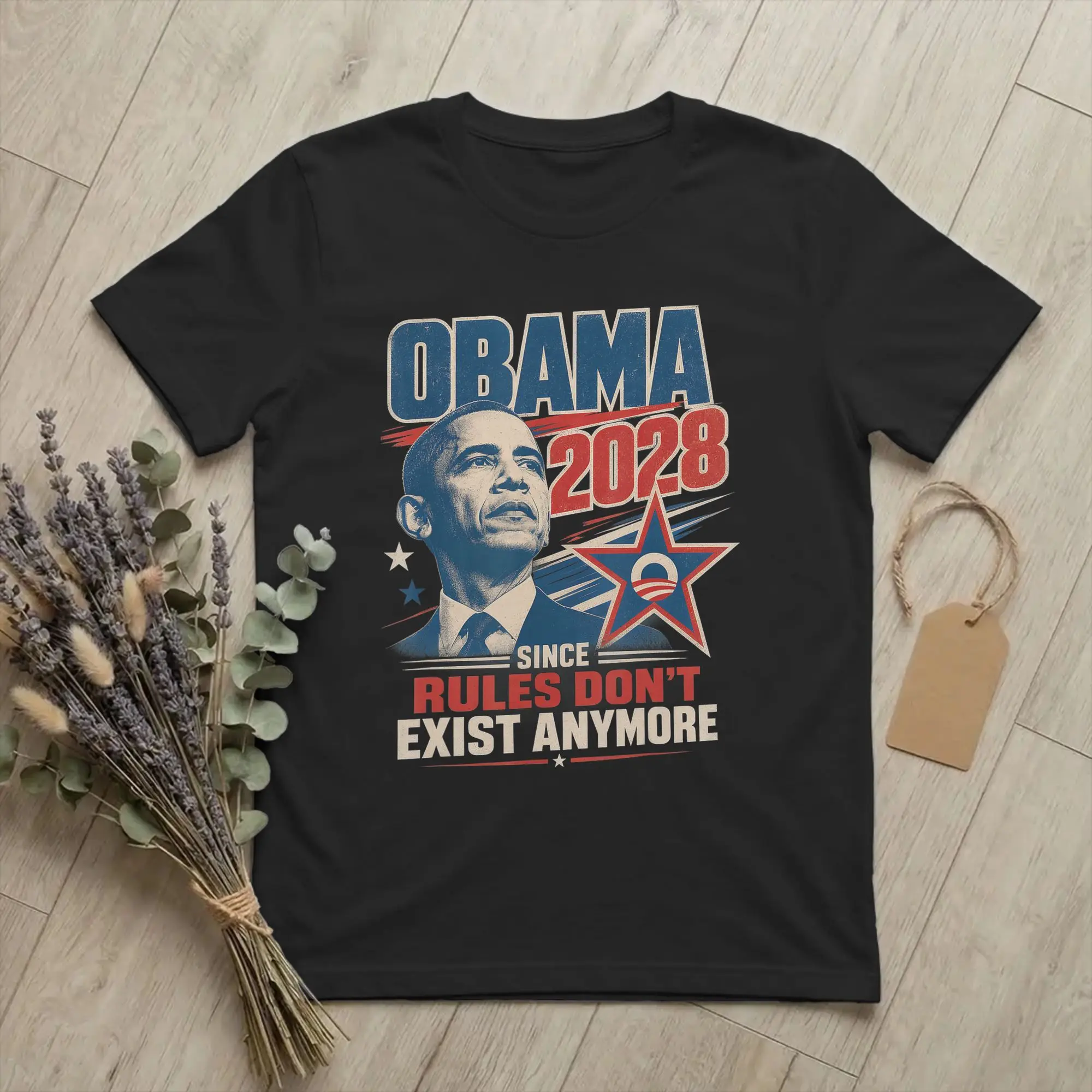 Funny Obama 2028 Since Rules Don't Exist Anymore T-Shirts Men Crewneck 100% Cotton T Shirt Satire Tee Shirt Graphic Print merch