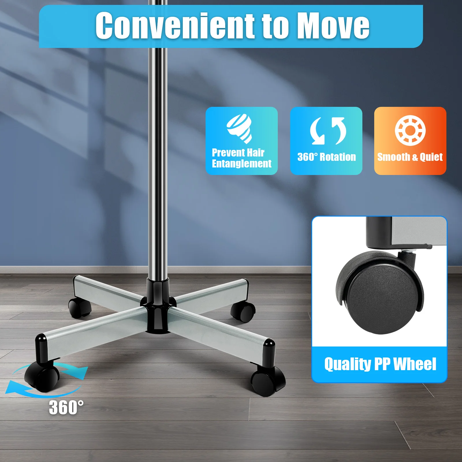 Secador de pelo infrarrojo de 5 cabezales 750W Secador de pelo eléctrico con cable 40-80 ℃   Lámpara de calentamiento rápido de temperatura, altura 108-132 cm para salón