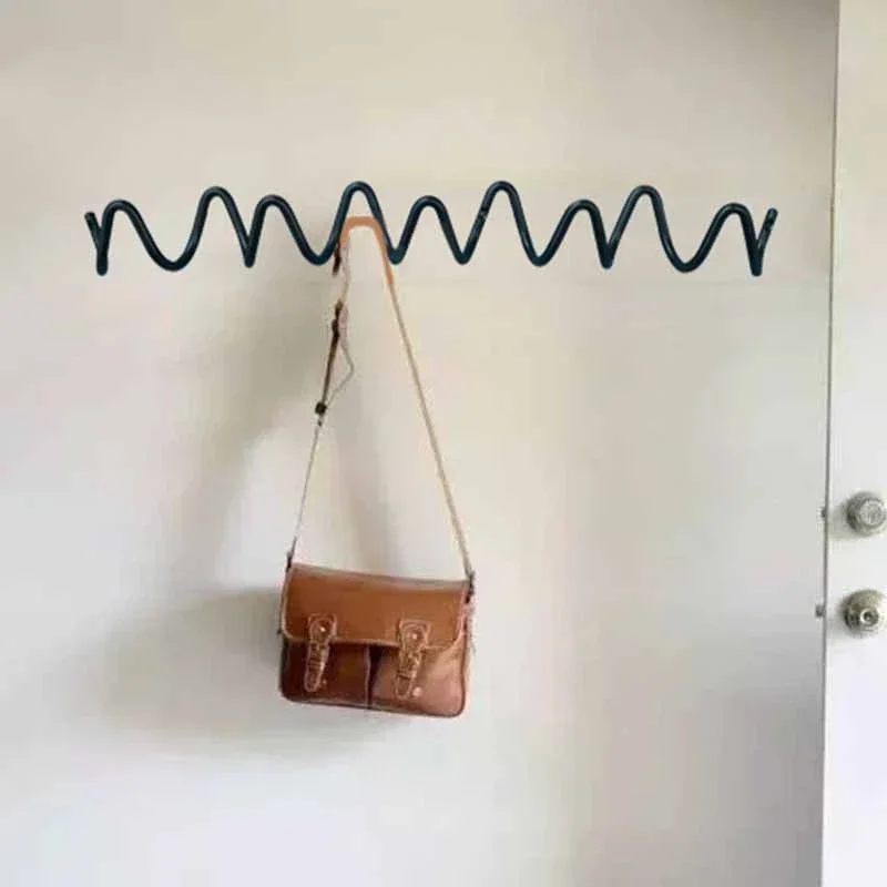 INS hook Nordic wave design iron wall decoration porch wall hanging clothes hook decoration creative clothes hook