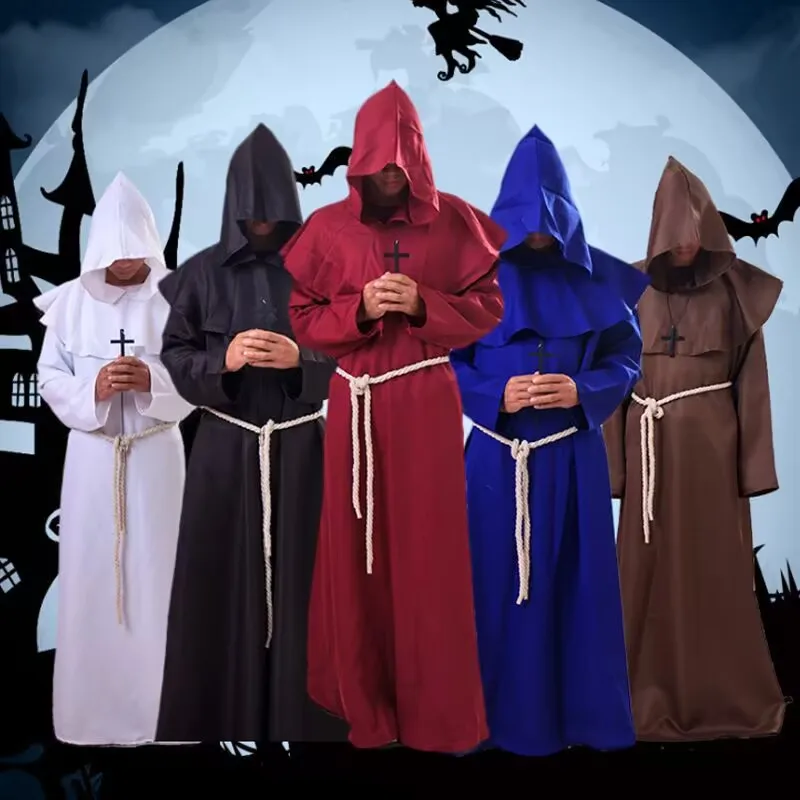 Weihnachten mittelalterliche christliche Mönch Priester Roben Hexe Zauberer Umhang Umhang Party Tod Geist Vampir Teufel Cosplay Kostüme