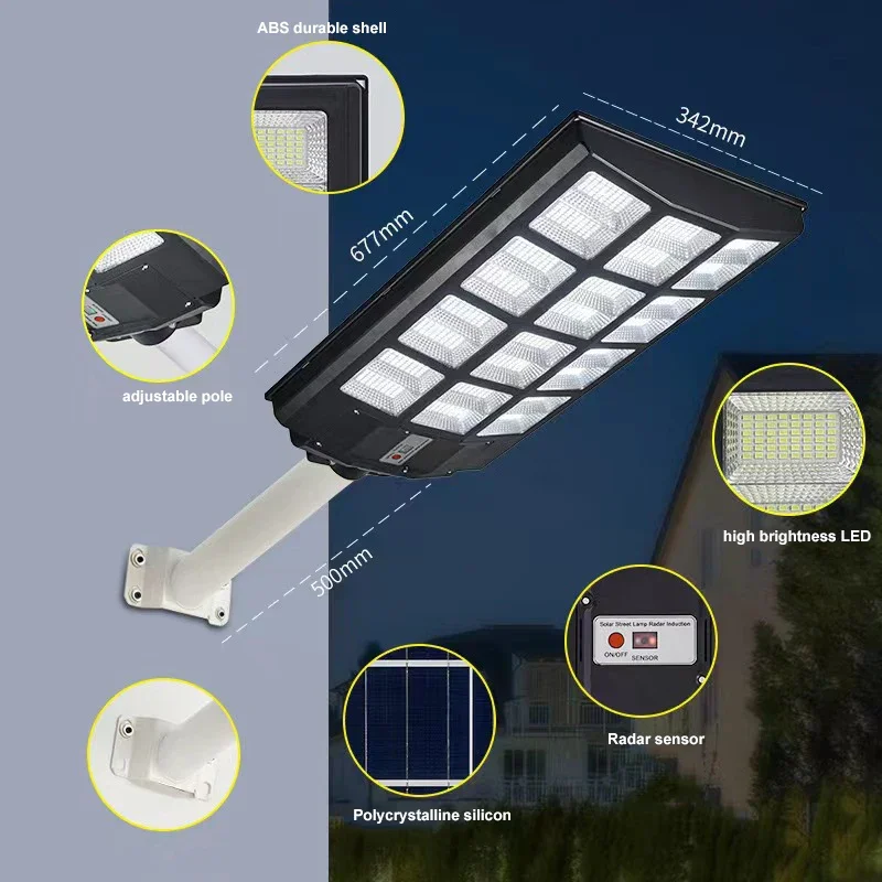 Imagem -04 - Luzes de Rua Solares Luzes de Inundação ao ar Livre com Sensor de Movimento à Prova Impermeável Água Luz de Inundação Solar Alimentado para Estacionamentos Quintal