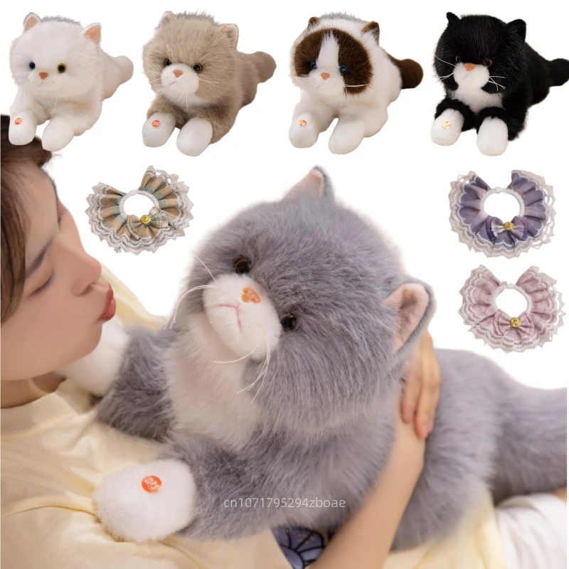 

50/60cm Simulation Cute Lolita Bib Cat Plush Doll Pillow High Quality Long Furry Ragdoll Cat Plush Toy Home Decor Gift For Kids
