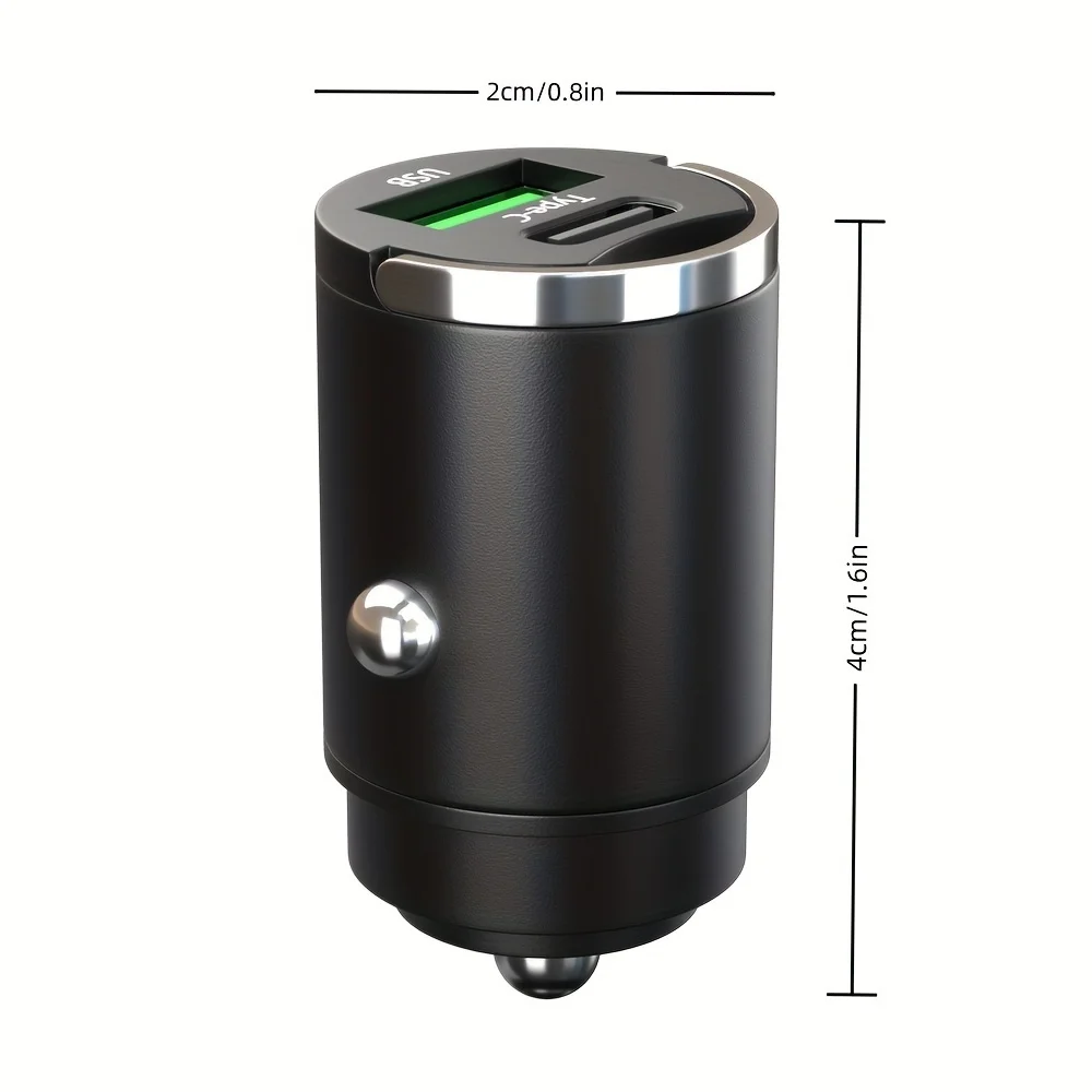 100W Fast Charging Car Charger, Hidden Car Charger, Mini Pull Ring Car Charger, Dual Port Cigarette Lighter Car Charger Adapter