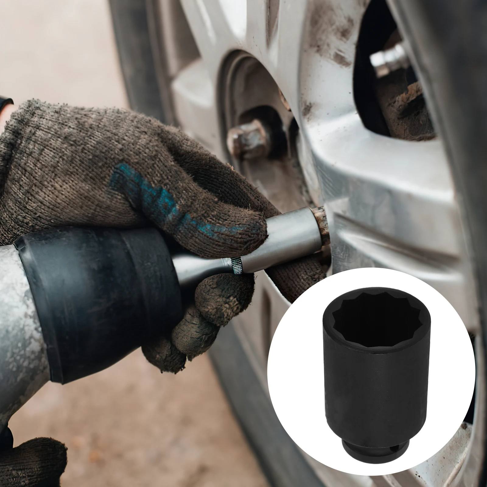 

Plum Blossom Socket Head 36mm High Hardness Impact Lug Nut Socket Key Tool for Wheel Lock Axle Shaft Remover Durable Use