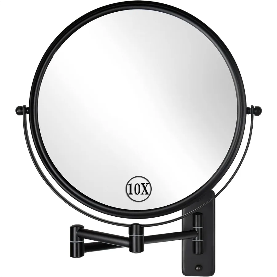 

9 Inch Wall Mounted Makeup Mirror 1X 10X Magnifying Mirror DoubleSided Large Size 360 Swivel Makeup Mirror Extendable Wall Magn