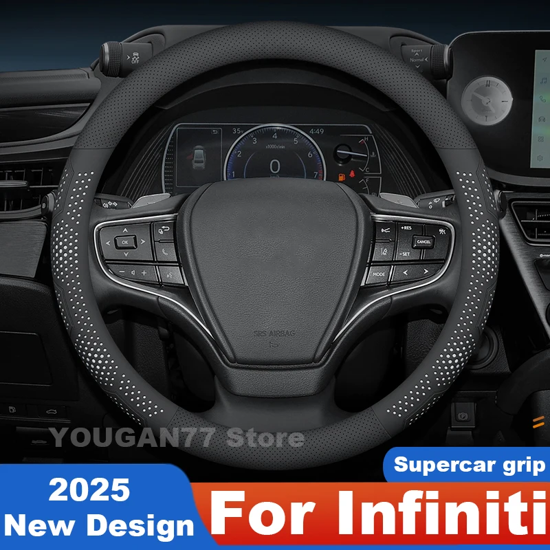 

For Infiniti FX35 2006 Steering Wheel Cover PU Leather Non-slip Fit Infiniti Q50 G37 QX80 JX35 Q70 QX30 Accessories Interior