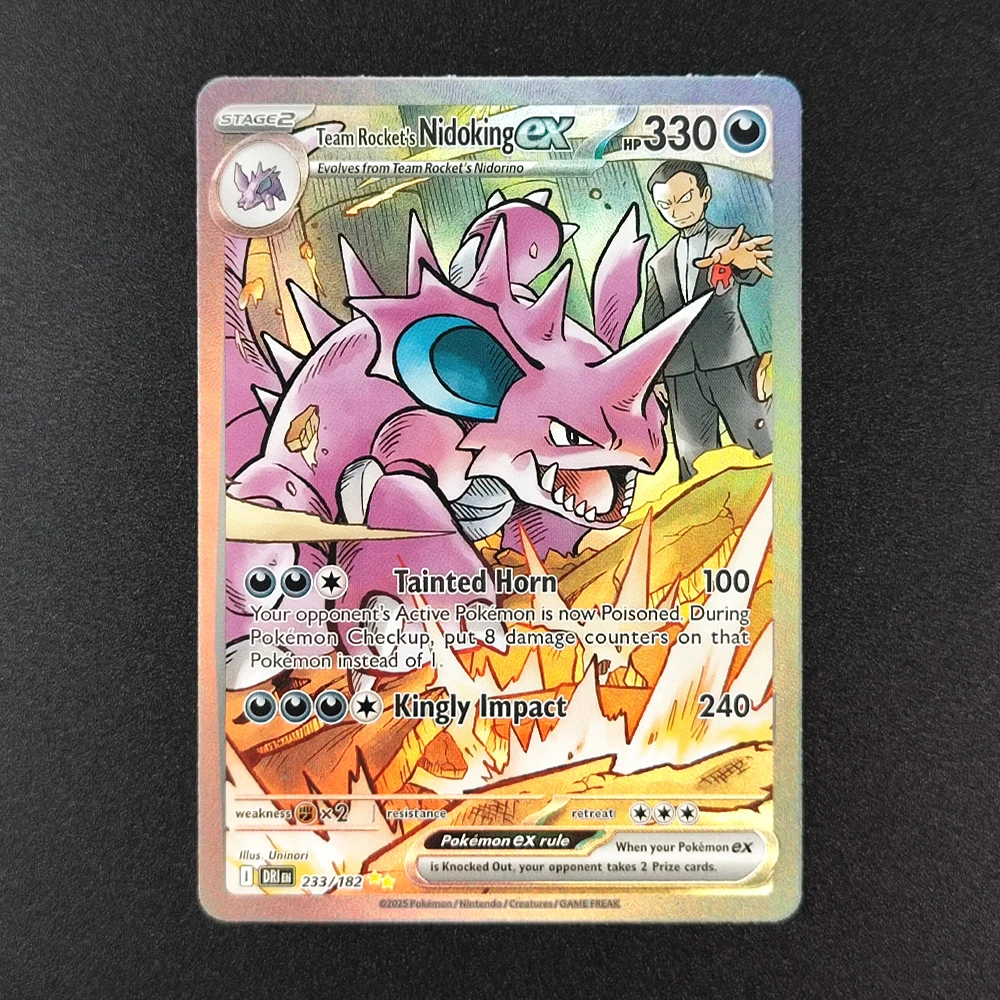 2025 بطاقة بوكيمون Ptcg الإنجليزية SV10 SV09 لعبة بطاقة التداول للمنافسين المائلة لفريق Rocket's Mewtwo Synthia's Garchomp Ethan's Ho-Oh #5