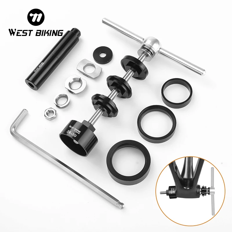 

WEST BIKING Bicycle Bottom Bracket Bearing Remove Install Tool Road Bike BB Press Fit 24mm 30mm BB86 BB30 BB92 PF30 Repair Kit