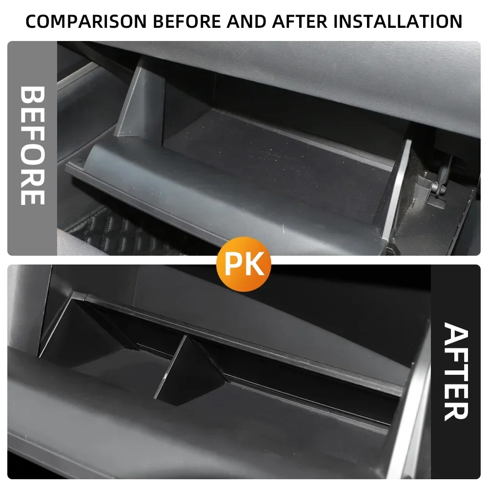 Car Glove Box Organizer Divider for Toyota Corolla Cross XG10 2021-2025 LHD Passenger Side Storage Partition Tray Separator