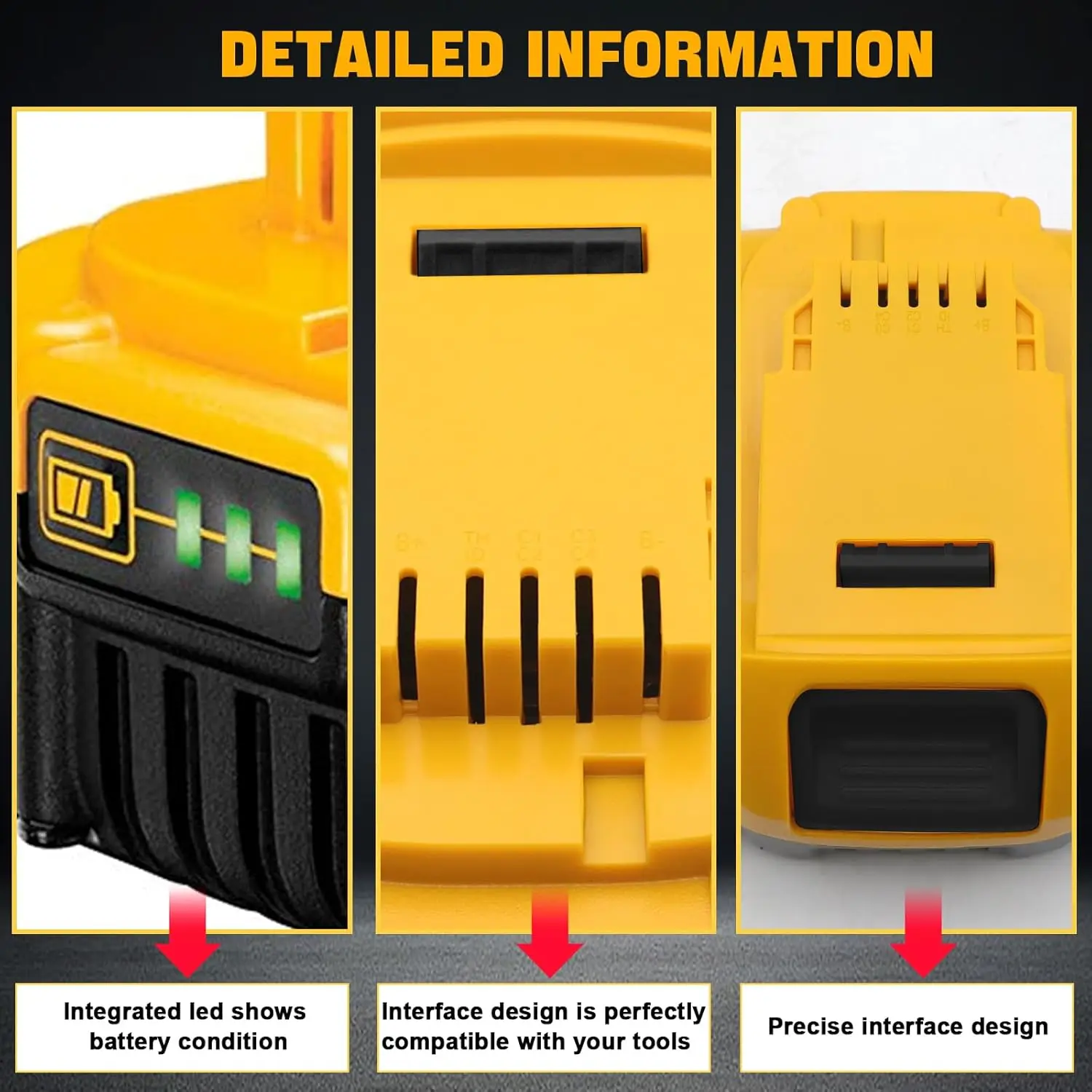 Compatible with Dewalt DCB205 18V 20V Li-ion Battery Plastic Case 5.0Ah 6.0Ah DCB201,DCB203,DCB204 Li-Ion Battery Case