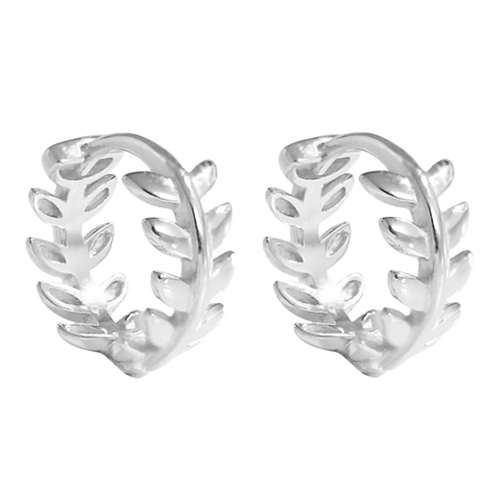 

Earrings Sterling Silver S925 Trendy Jewelry Hoops Durable Reusable Skin Friendly Birthday Gifts Plant Earrings