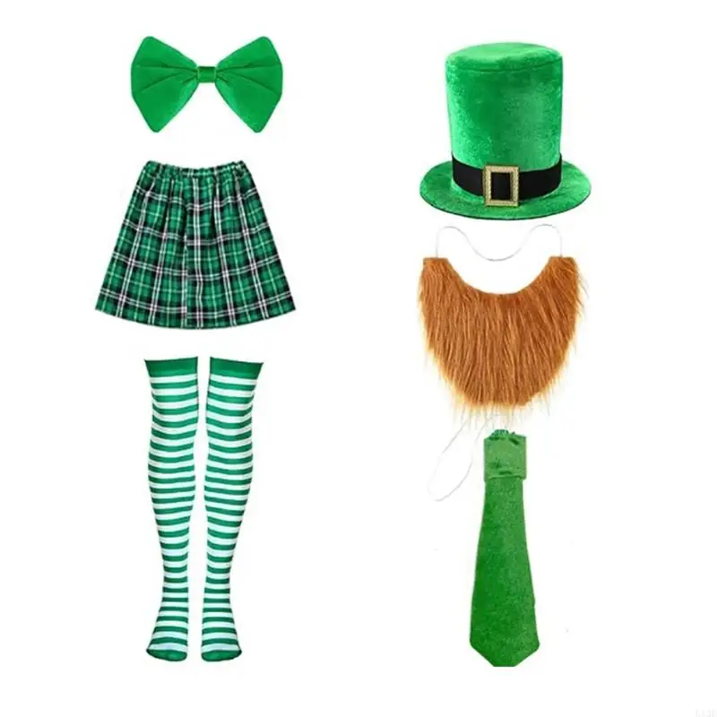 ملحقات أزياء الأزياء النادل مع تخزين ربطة عنق قبعة لحية واقعية