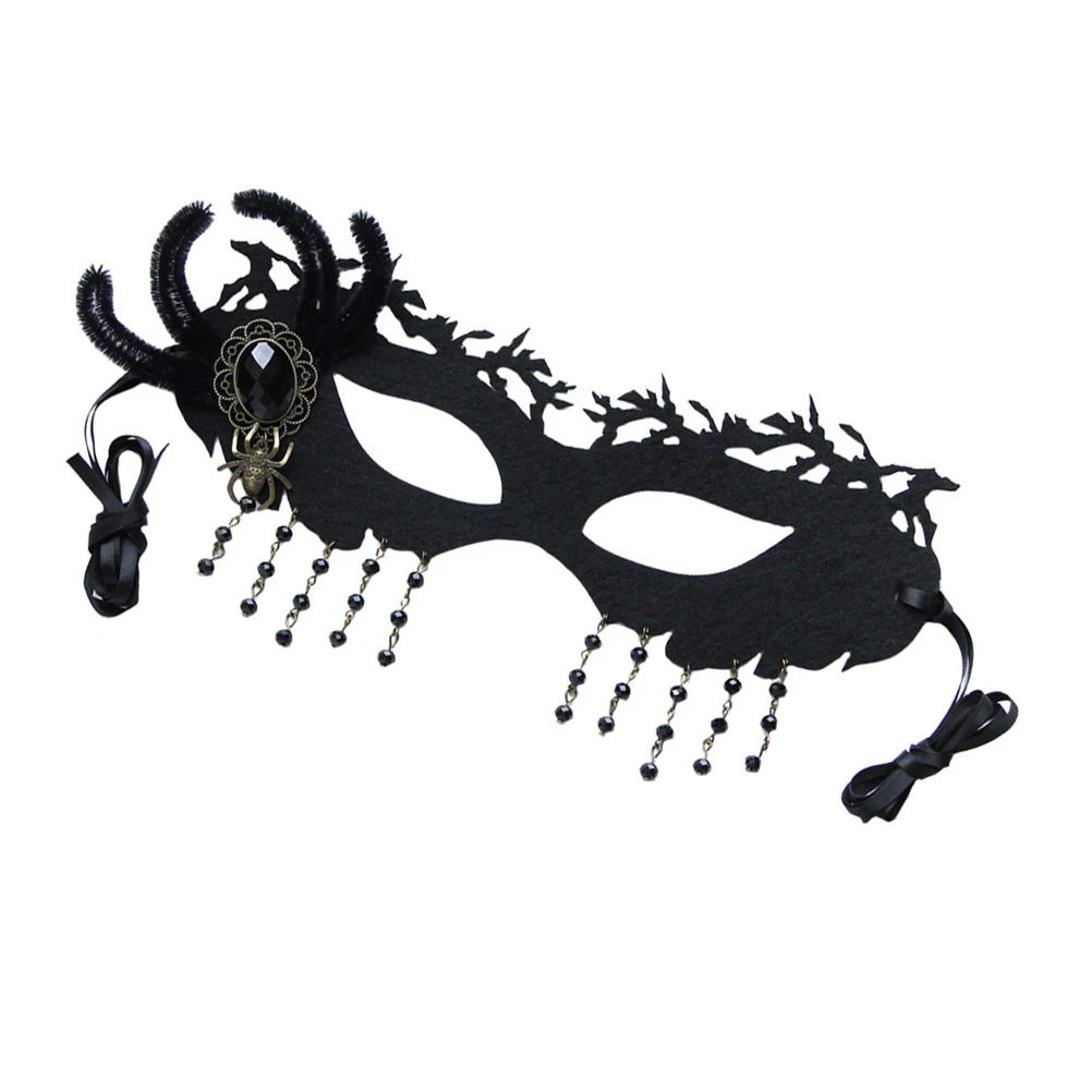 

1Pcs Spider Halloween Mask Black Half Face Cosplay Mask Masquerade Party Performance Women Dancing Party Masks Masks