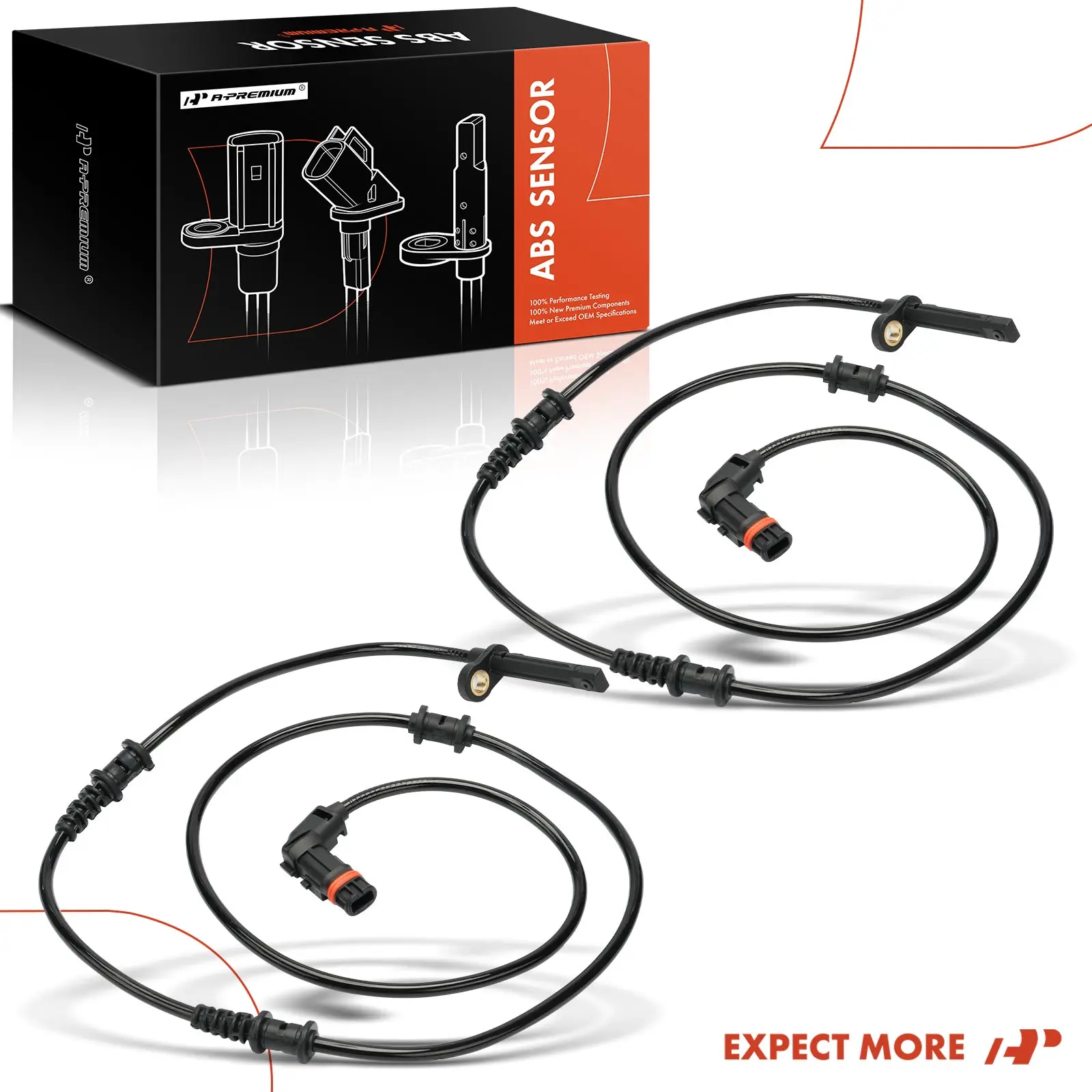 A-Premium Front Driver & Passenger Side ABS Wheel Speed Sensor for Mercedes-Benz GLE350 2016-2018 GLE400 2016-2019 GLE300d ML250