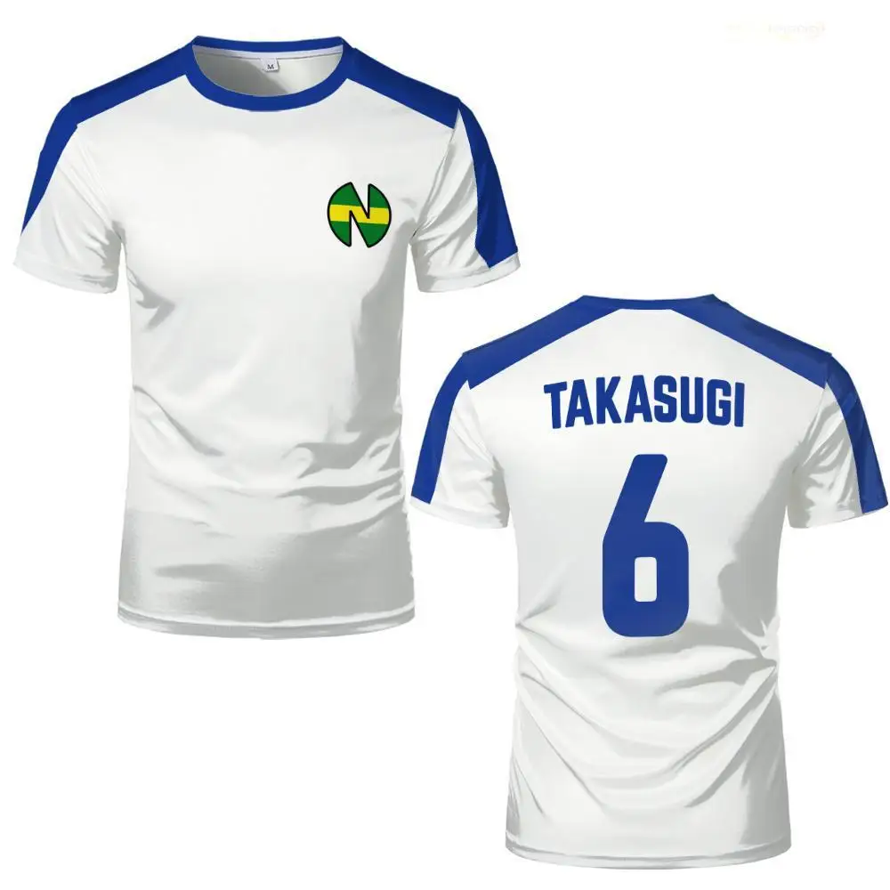 انمي ياباني الكابتن Tsubasa Nankirk SC جيرسي نسخة مروحة الجناح لعب الأدوار زي الرجال والنساء عادية جولة الرقبة أعلى هدية