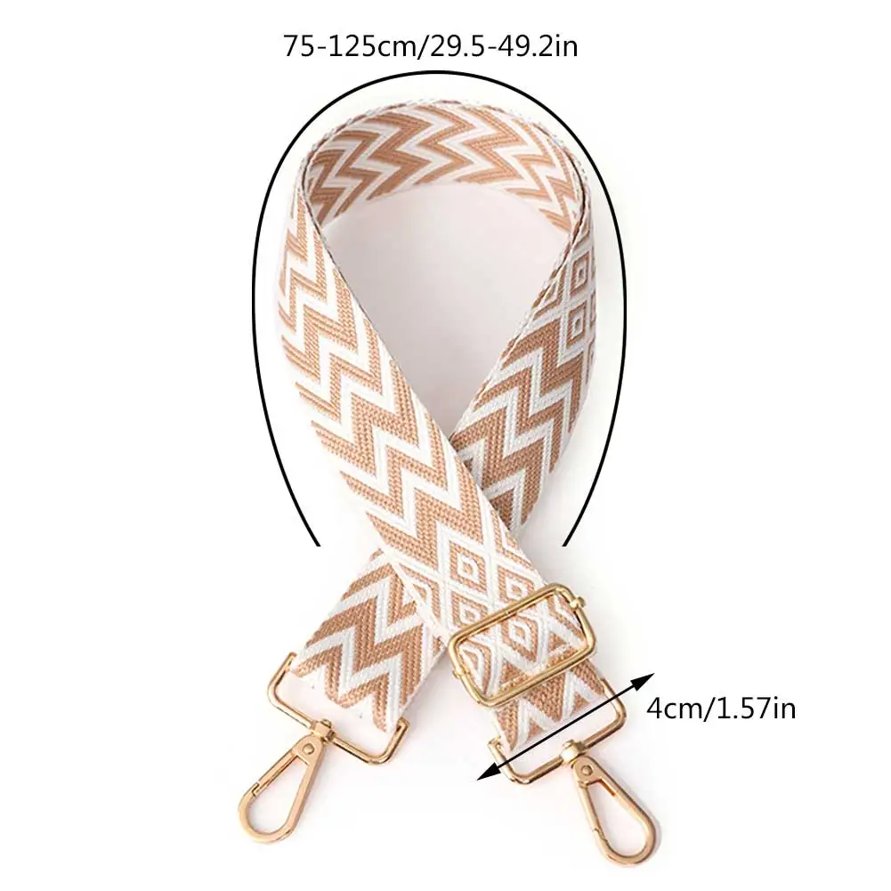 Nylon Crossbody Bag Strap Adjustable Women Wide Belt Strap Soft Shoulder Strap Metal Buckle Replacement Strap Chain Bag Strap