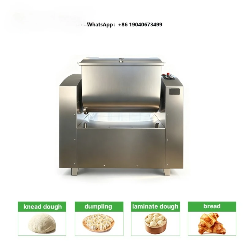 New Automatic HMJ 12-50kg Stainless Steel Horizontal Spiral Dough Mixer Machine Flour Milk Low Noise 220V/380V for FWX