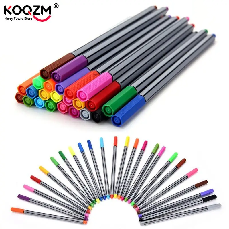 Professional Finliner 0.4 Mm 24 Fineliner Pens Color Fineliners Set Markers Quality Colorful Art Marker Pen Art Painting Fine