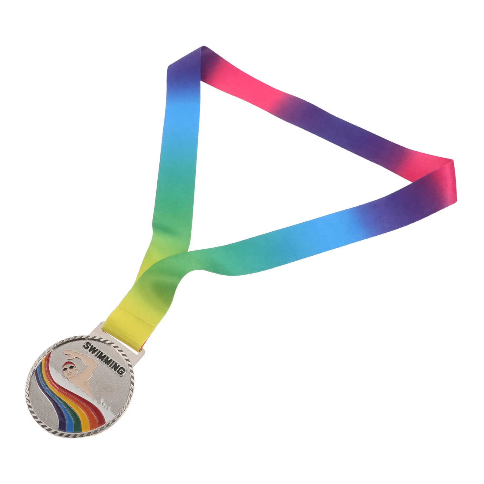 Metal Swimming Medal for Kids Lightweight Winner Award Rounded Edges Soft Nylon Ribbon School Sports Swim Competition