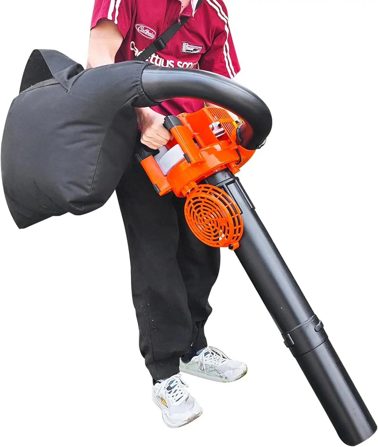 3 in 1 Gas Leaf Blower 2-Cycle Handheld Cordless Leaf Blower with Mulcher and Vacuum Bag, 25.4cc, 432CFM, 180 MPH, Ergonomic