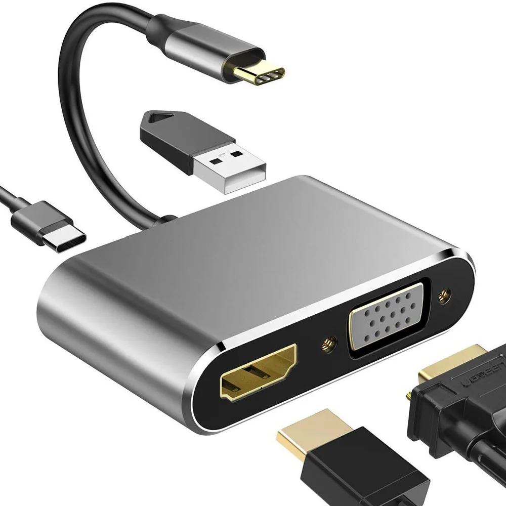 

Four In One Docking Station Type-C To HD-MI VGA Extension Supports Nintendo USB3.0PD Fast Charging Converter