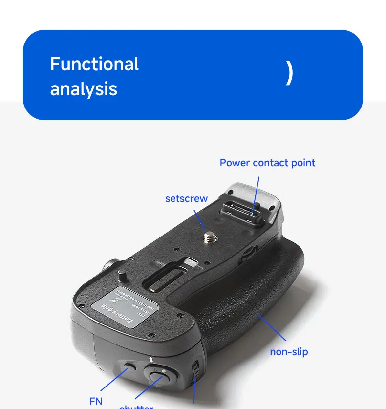 MB-D18 Batteriegriff für Nikon D850, Unterstützung für vertikale Aufnahmen, kompatibel mit EN-EL15, EN-EL15a oder 8 AA-Batterien – Detail 9