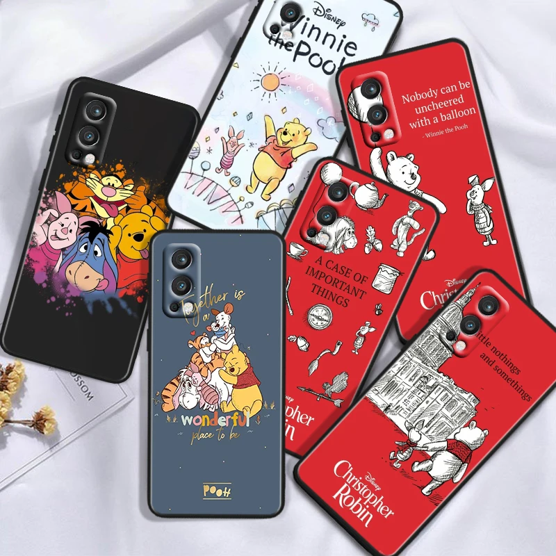 

Cute Disney Winnie Bear For OnePlus 11 10T 10R 9R 8T 7T Nord N300 N200 N100 2T CE2 Lite N20 N10 Pro Black Soft Phone Case