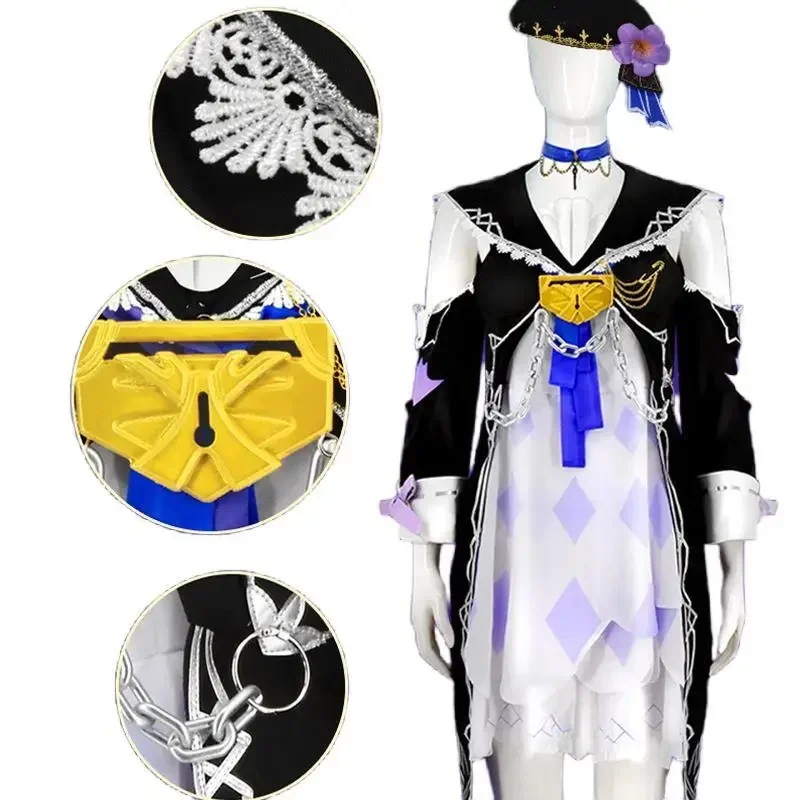 A Game Honkai Star Rail Herta Cosplay Costume Game Cos Honkai Star Rail Cosplay Genius Society #83 Herta Costume and Wig