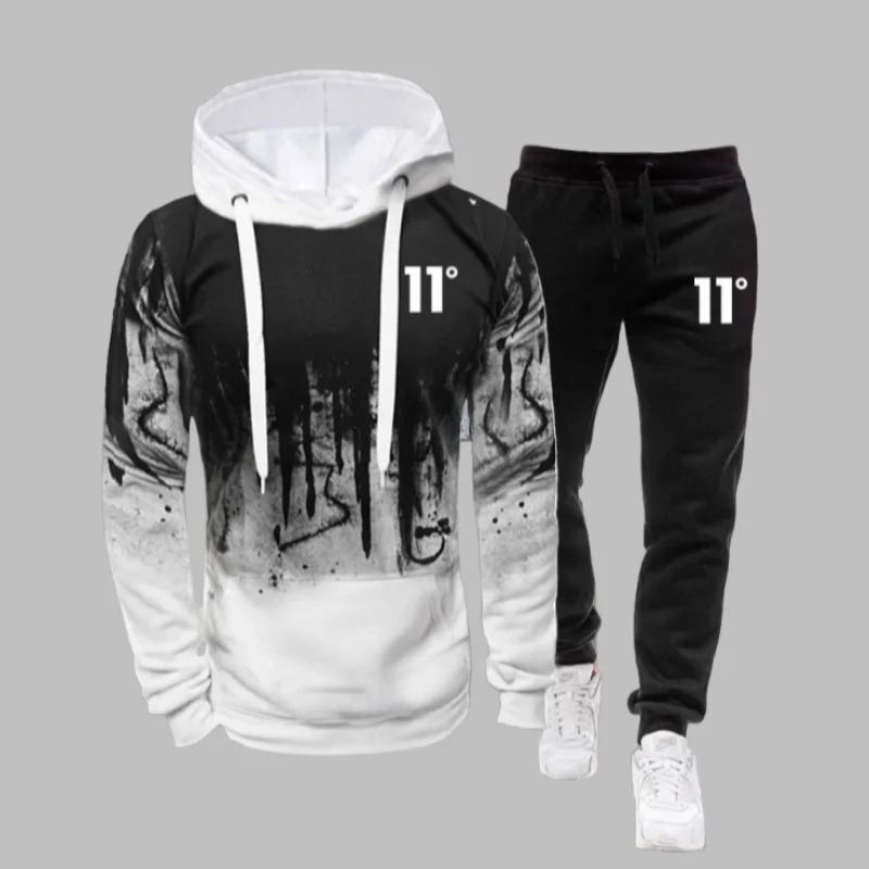 

2025-26, осенне-зимний модный мужской спортивный комплект Y2K, толстовка с капюшоном для отдыха на открытом воздухе, уличная мода, очень большой спортивный комплект