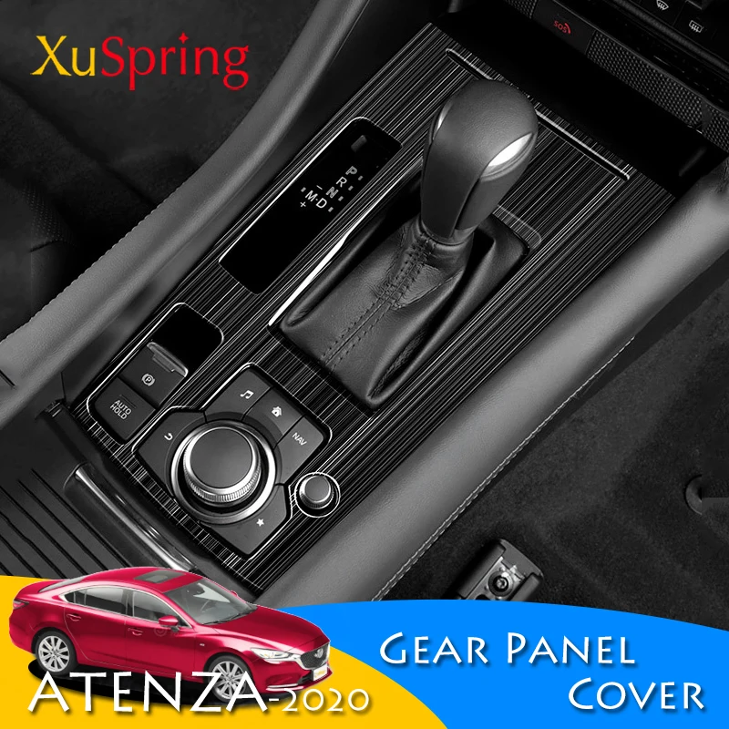 For Mazda 6 Atenza 2019 2020 2021 2022 LHD Console Gearbox Panel Trim Frame Cover Sticker Strips Garnish Decoration Car Styling