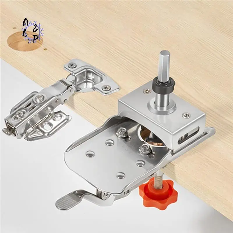 

A68P-Adjustable Concealed Hinge Jig Kit, 0-30Mm Door Hinge Installation Tool With Precision Positioning, Stainless Steel