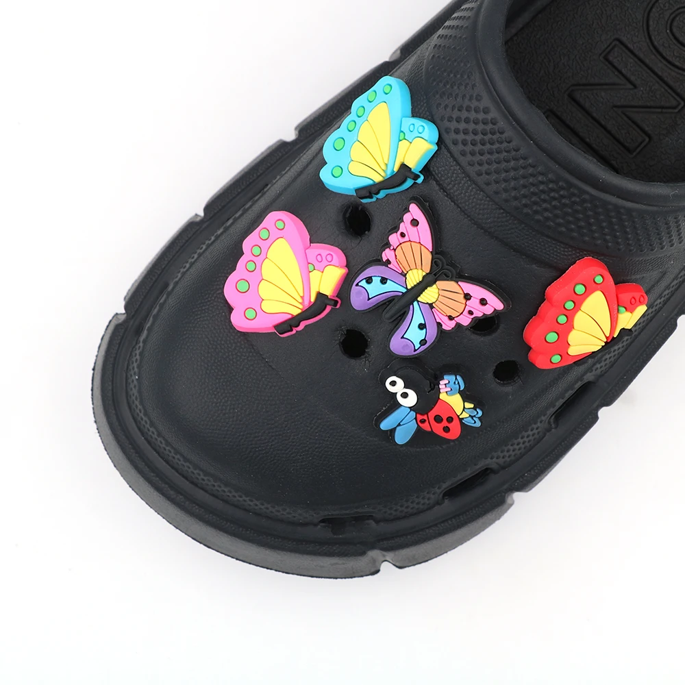 1 Piece Shoe Decorations Charms Colorful Butterfly Ornament Pins Ladybug Shoe Accessories Children's New Year Gift - Detail 1