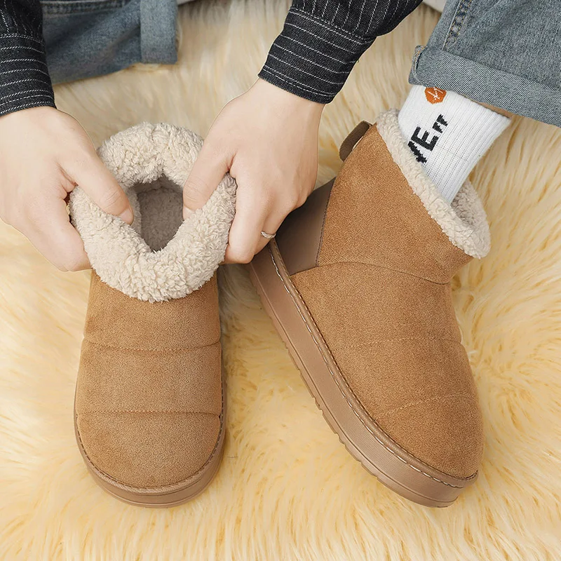 Men Winter Boots Shoes Fashion Sneakers Light Weight Non-Slip Male Snow Shoes High Top Home Warm Shoes Cotton Mens Ankle Boots