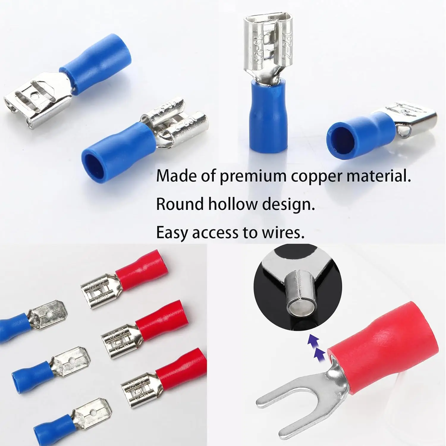 280pcs Wire Connector Kit Male Female Insulated Terminals Cold Crimp Terminals Assorted Crimp Terminals Spade Butt Connector Kit image 3